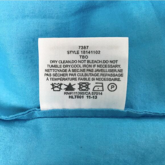 TORY BURCH Brigitte Tab Sleeve Button Up Shirt Sz 0 Blue Classic Office Timeless - Picture 10 of 12